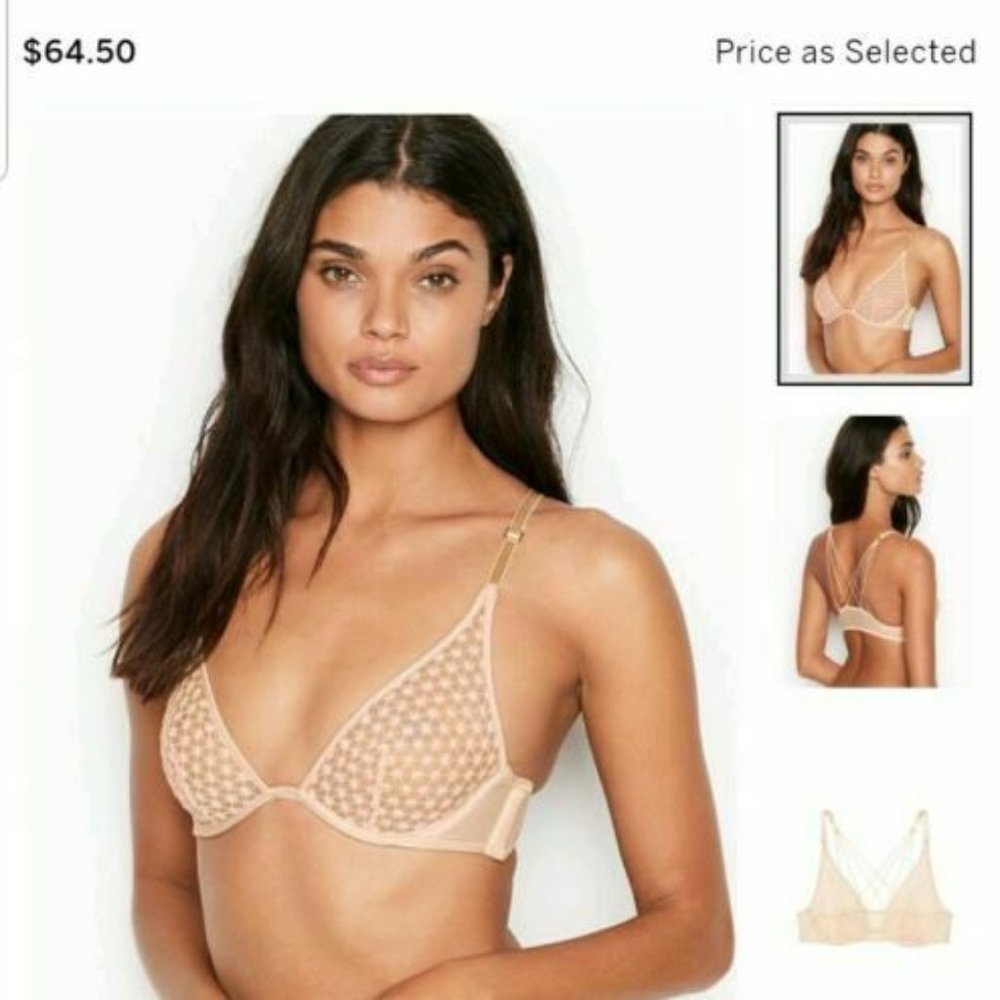 Victorias Secret SET Luxe Plunge Bra 36C &Panty